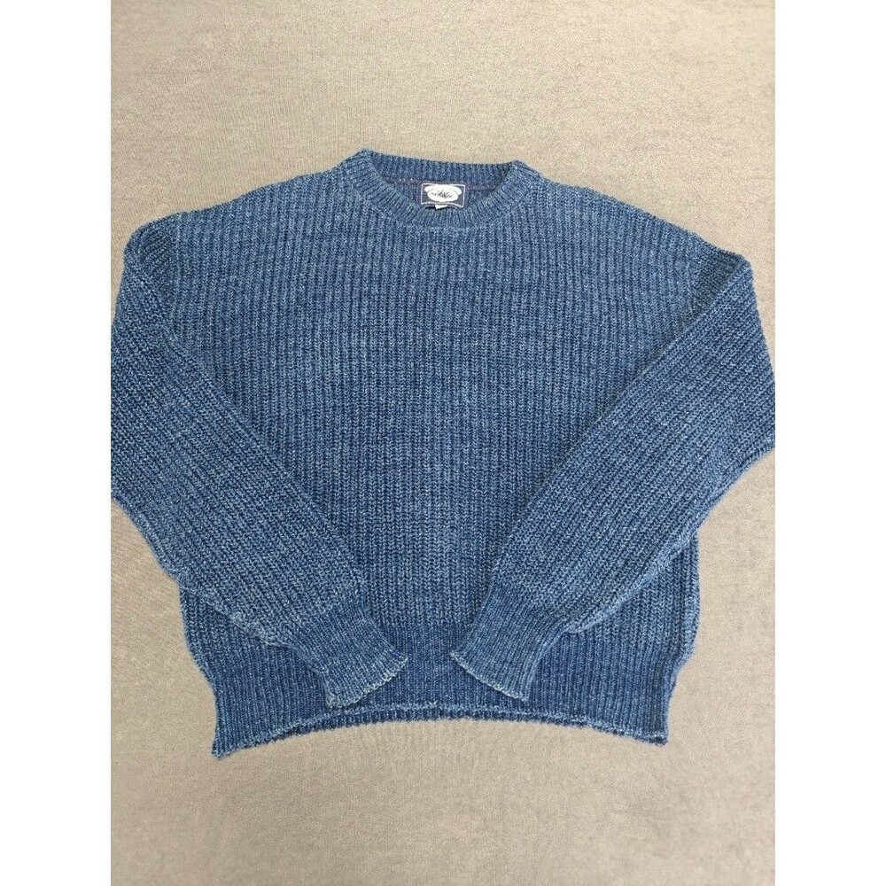 Vintage Calvin Klein Jeans Co Sweater Small Blue Indigo Dyed Cotton 90s Y2K